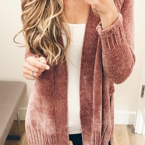 Loft Chenille Open Cardigan XS